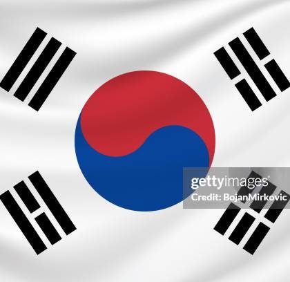 South Korea flag. Vector illustration.